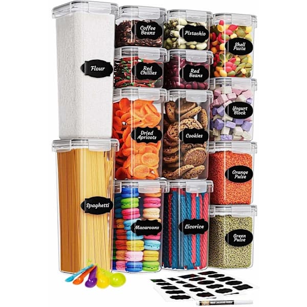 14 Storage Jars - Airtight Jars with Lids