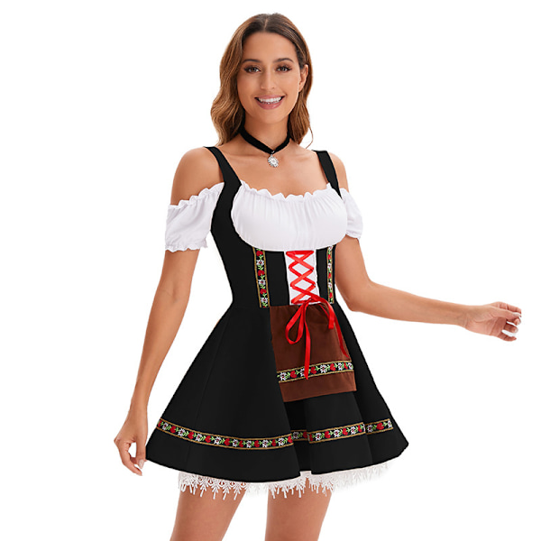 Halloween bar girl klänning scenkostym MJ51 piga kostym Wine red 1 XL