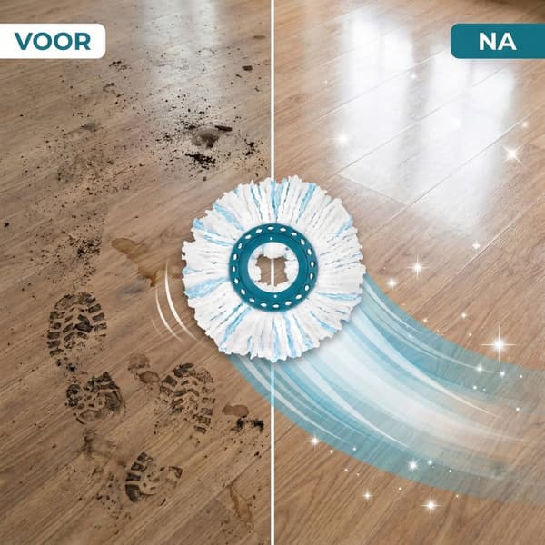 2-pack mikrofibermopphuvudrefiller för Leifheit Clean Twist och Combi Disc-moppar, tvättbara i 60°C, golvvård, turkos och vit