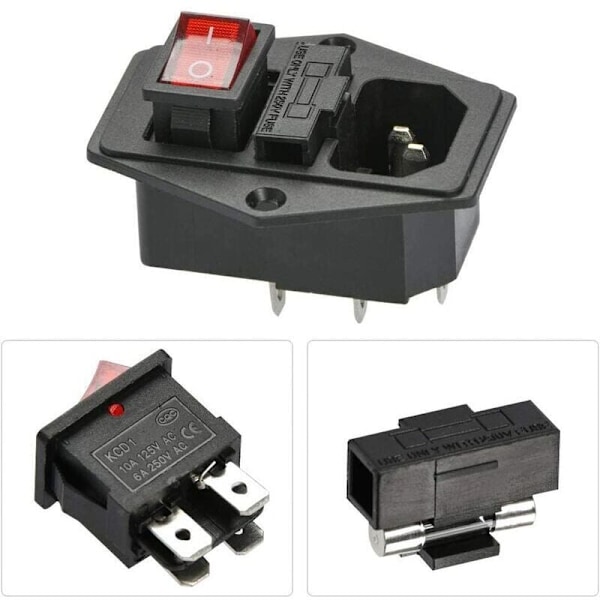 Betterlife C-14 Uppoasennettava Liitin 220-250V/10A Uppoasennettava Pistorasia Kytkimellä Audio IEC Uppoasennettava Pistorasia (3 kpl), DEBUNS:ilta