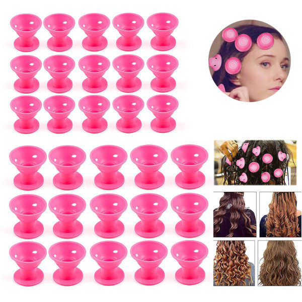 IC Hårrullar för natten, 30 st silikonhårrullar, värmefria hårrullar, Silikon Magic DIY Rollers Hårstyling