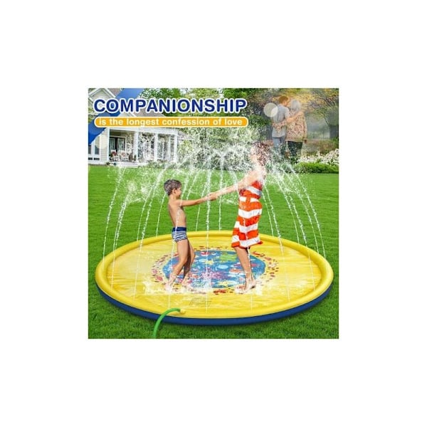 170 cm Vand Spray Måtte til Børn, Holdbar PVC Vandplaske Spray Måtte til Pool, Plaske Sprinkle Lege Måtte - Sommer Børns Must-Have Legetøj