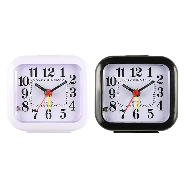 Practical alarm clock with silent operation and luminous hands White White