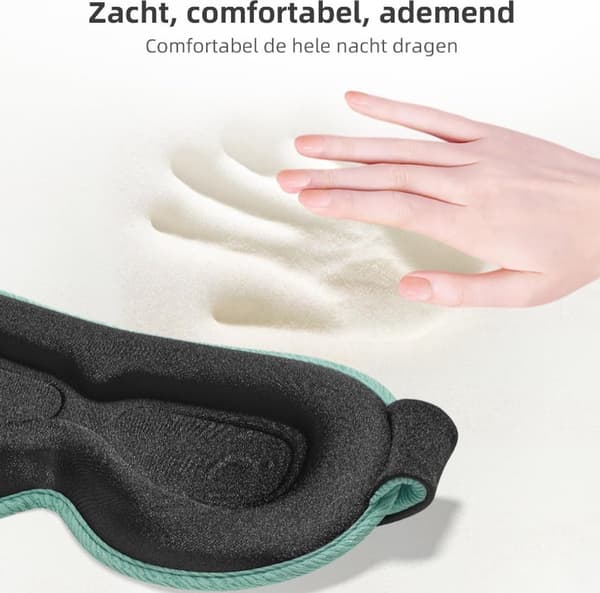 3D Blackout Sovmask Med Minnesskum Djupa Ögonkoppar Och Näsbrygga, För Sidosovare Reselurar, Grön