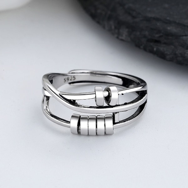 5 stk Justerbar Åbnings-Fidget Ring med Perle