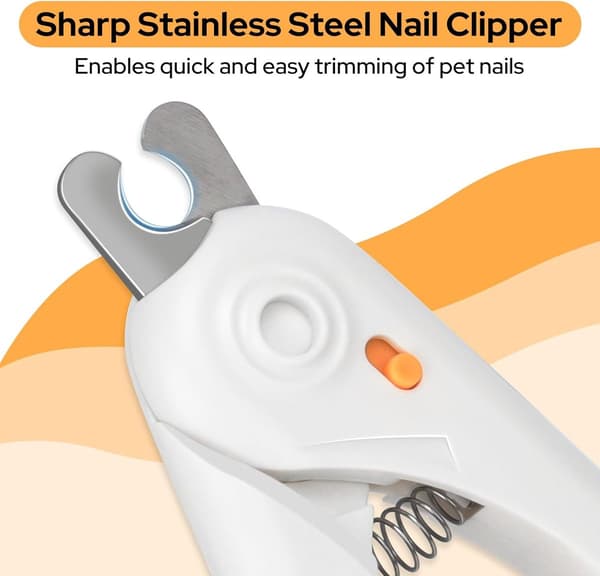 Hunde- og katteklippere med LED-lys, neglefil og barnesikring for små, mellomstore og store hunder og katter