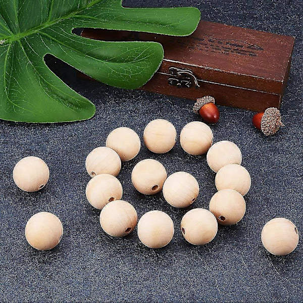 100 st träpärlor 25 mm naturliga träpärlor ofärdiga träpärlor stora träpärlor