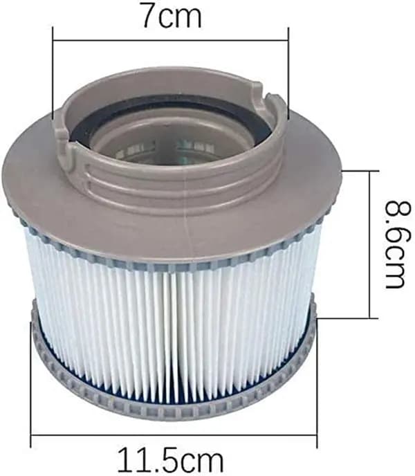 Poolfilterpatron FD2089 ABS fiberdug erstatning til MSPA oppustelige pools grå hvid 11 x 8,7 cm 1