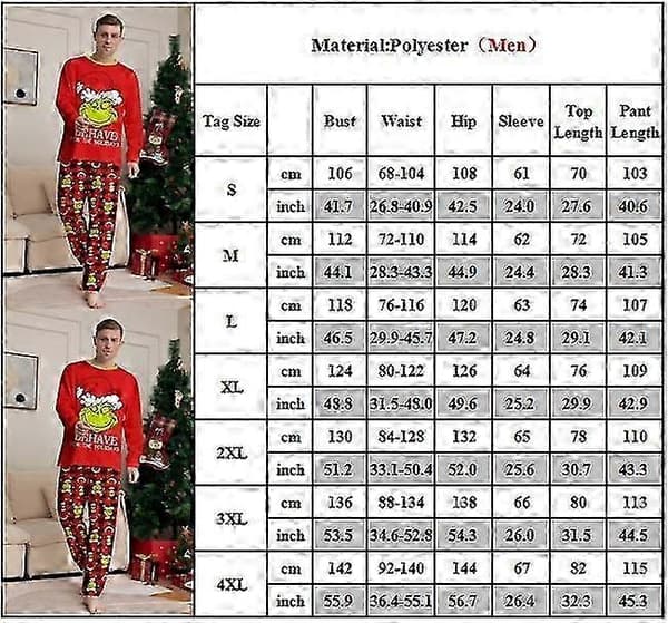 Jul Familj Matchande Pyjamas Sovkläder Jul Grinch Tryckt Vuxen Barn Spädbarn Sovkläder Pyjamas Set Pappa Daddy XL