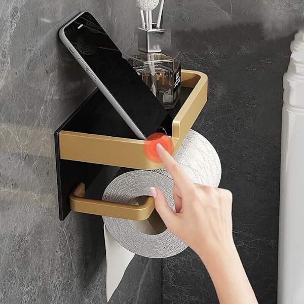 Toiletpapirholder, let luksus toiletpapirholder, mobiltelefonholder, fra DEBUNS