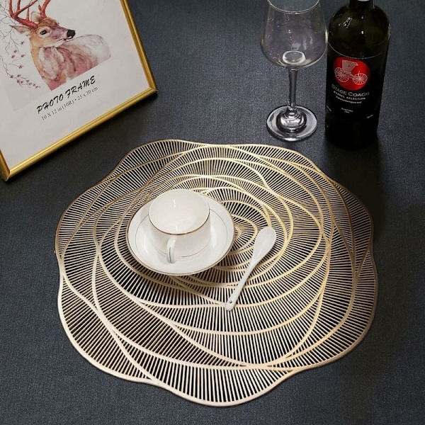 Pestävät PVC-tabletit, pyöreät vinyylitabletit, joulu, häät, illallinen, ravintola, hotelli, 6 kpl