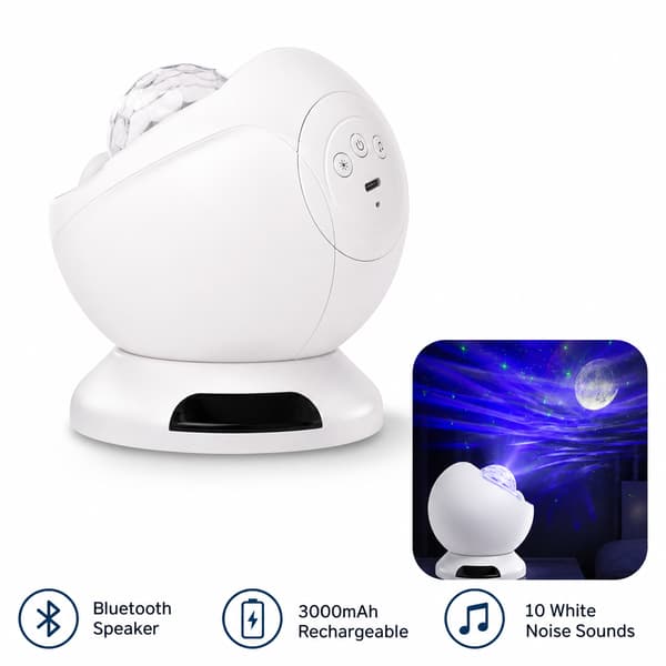 Oppladbar Aurora Galaxy Projektor Nattlys med Bluetooth-høyttaler for Soveromsinnredning Bluetooth charging version English packaging