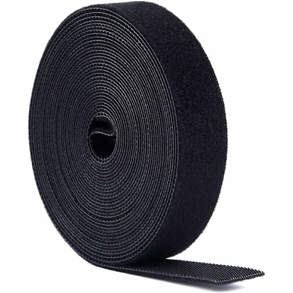 Kabelband, 10m×1,5cm Bred Trädgårdsväxtband Återanvändbar Fixeringstejp, för Klätterväxter, Lätt att Klippa Kabelrem för Hemmakontor Trädgårdsarbete (Svart)