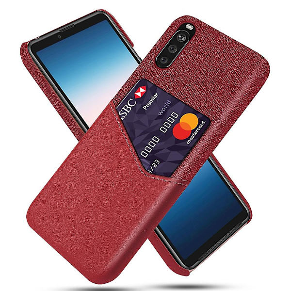 Kortholder Klud + PU Læderbelagt PC Bagcover til Sony Xperia 10 II