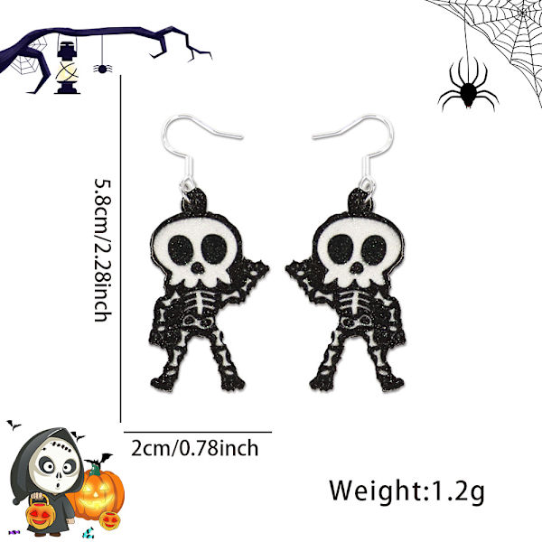 Uudet Halloween-sarjan korvakorut, kauhu kallo silmäpendantti korvakorut haamujuhlan koristelu MJ51 luova koru Spider Web earrings