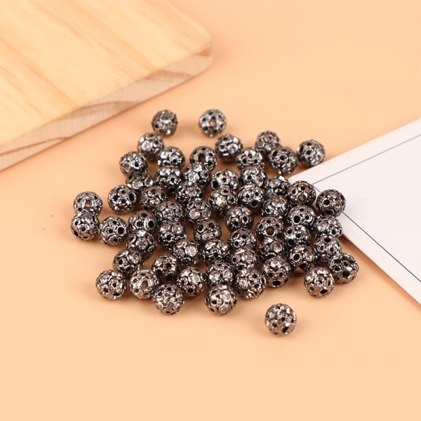 IC 50st 6mm Rhinestone Rone Kristall Lösa Spacer Pärlor För Smycken K-8mm