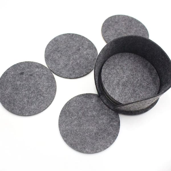 20 stk Runde Filtbrikker Krus Koppmatter Varmeisolasjon Dyp Grå Deep Gray
