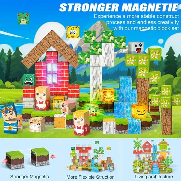 Magnetiska Byggkuber, 150 Delar 2 cm ABS Sensoriska STEM Montessori Leksaker för Pojkar och Flickor från 3 År B