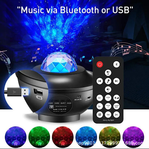 Star Projector with Bluetooth Speaker - Your Own Multi-Color Galaxy Lamp