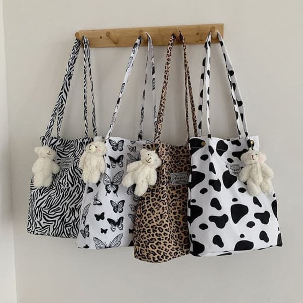 Afslappet Tote Taske Leopard Skuldertaske 1 1 1 1