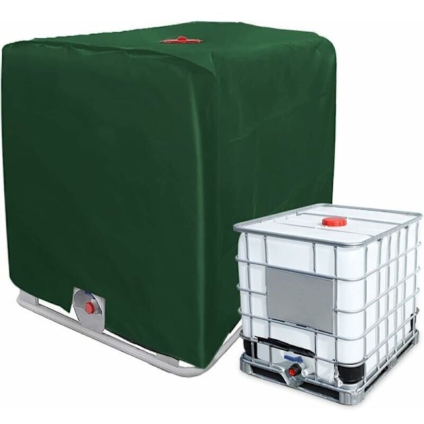 IBC-säiliön suojapeite 1000 litran IBC-säiliölle, GU.B/bon 116 x 100 x 120 cm Vesisäiliön suojus UV-suojattu Sateenkestävä (Vihreä)..DEBUNS