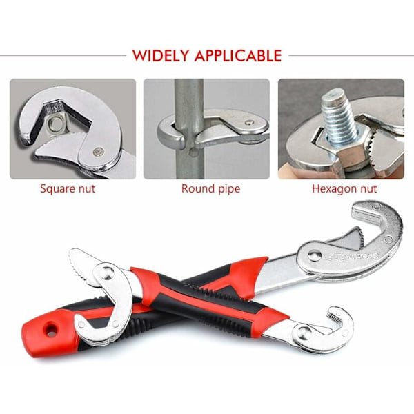 Sæt med 2 justerbare skruenøgler, justerbar skruenøgle, Snap Grip universalnøgle, multifunktionel møtrikklemme, justerbart skruenøglesæt 22-32 mm, 15-32 mm, 9-14 mm