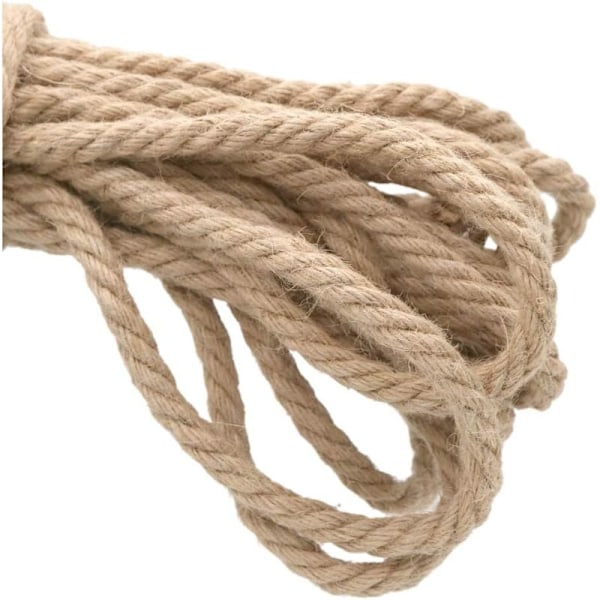 Jutereb 10mm Tyk Hampreb til Dekoration, DIY, Havearbejde, Kattetrae (10 Meter)