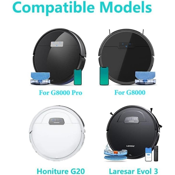 15 kpl varaosia Tikom G8000/G8000 Pro HONITURE G20 G20 Pro Laresar Evol 3 robotti-imuri lisävarusteet