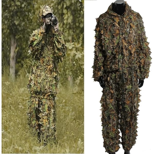 Camo Suits Suits 3d Leaves Woodland Camouflage Kläder Army Sniper Militar