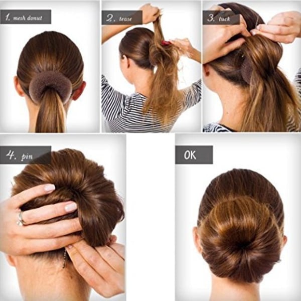 IC Ekstra lille hårknoldmaskine til børn, 6 stk. Chignon-hårknoldform til piger, mini-hårknoldformer