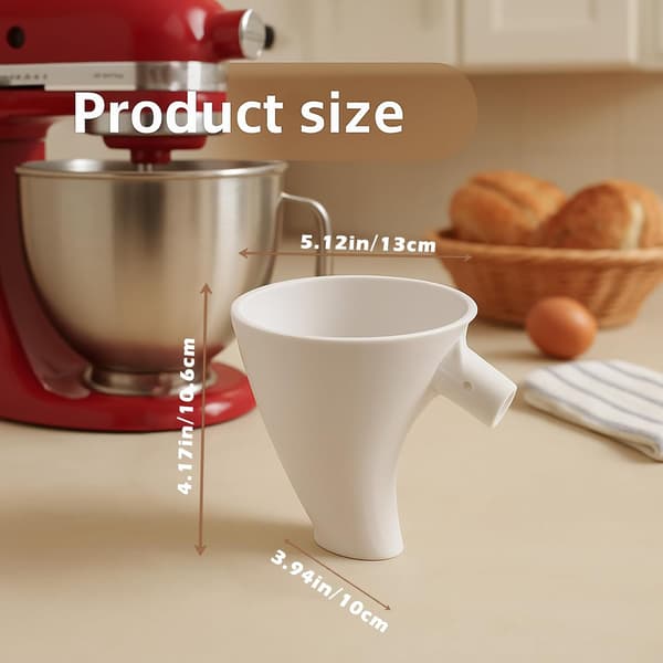 Meltragt til KitchenAid Mixer, Plastik Ingen Rod Hældetilbehør til KSM150 5 Quart Tilt Head Mixere, Sort