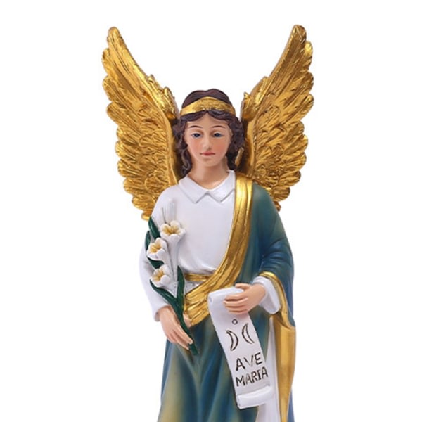 Kristen ängelstatyett Harts Dekorativ Helig Staty Konstprydnad hantverk för julfest Bakgrundsdekor
