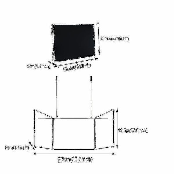Retractable Hanging Three-sided Folding Vanity Mirror