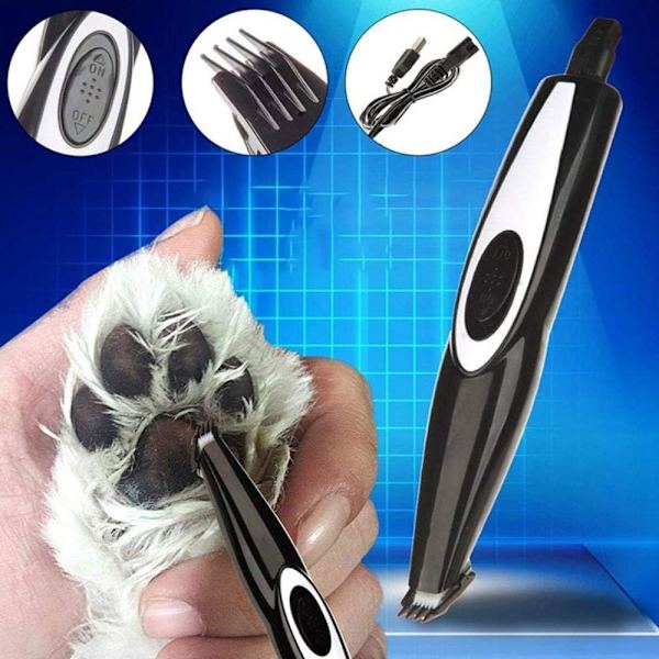 Sähköinen Lemmikkieläinten Karvanleikkuri USB-Lataus Langaton Koiran ja Kissakarvanleikkuri Koirien ja Kissojen Tassuille Silmille Kasvojen Karvan Ajamiseen Jaloille HKK black