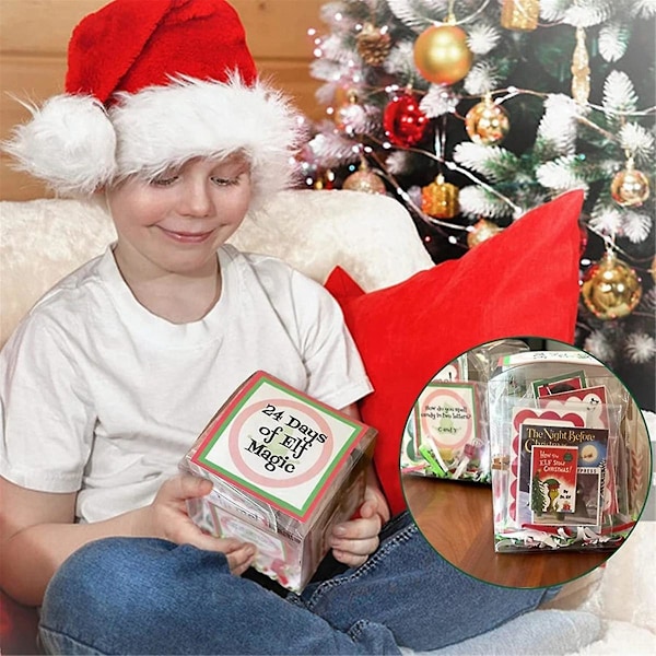 Elf Kit 24 Dage Jul, Sjove Elf Aktiviteter, Elf Rekvisitter, Elf Julegave, Nedtælling Sjov Jul