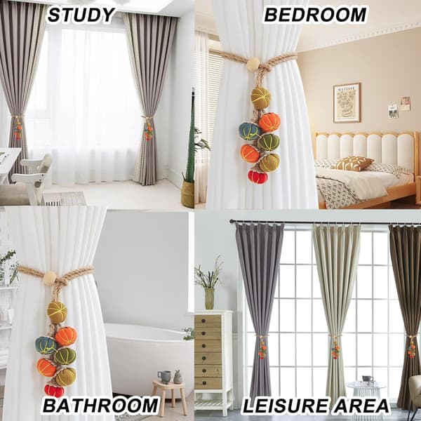 Modern Adjustable Curtain Tie-Backs Set of Two for Nordic Design Home Office Decor