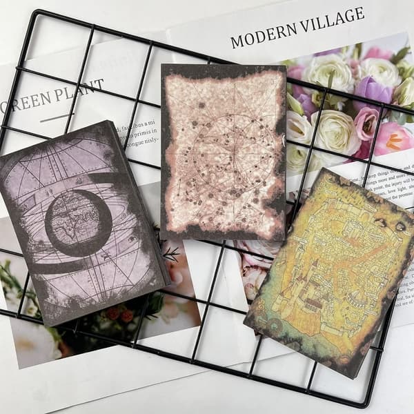 Vintage Deco Papper Antikt Skräpjournalpapper Retro Hand