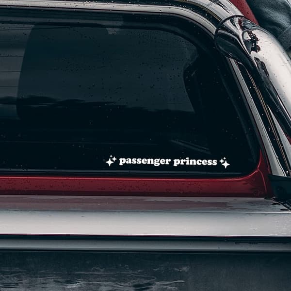 6 stk. Passenger Princess Dekaler Bokstaver Bil Speil Rosa Pink