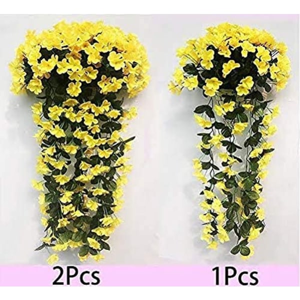 Konstgjorda hängande blommor och växter Yellow