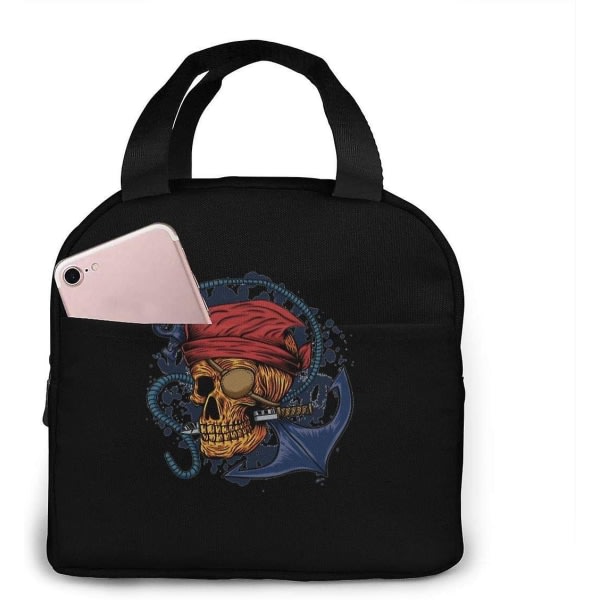 Pirate Skull Unisex Isolerad Lunchväska Tote Bag Lunchbox Kylväskor för utomhus/arbete/universitet