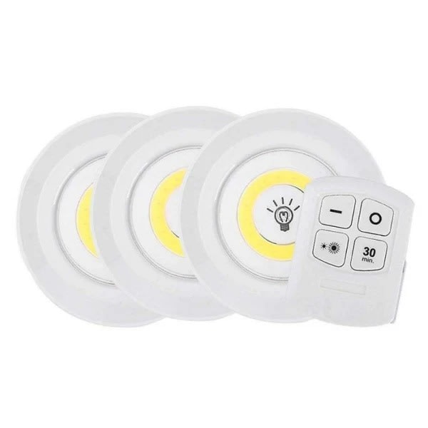 IC 3-pack LED-spotlights med fjärrkontroll – Varmt ljus