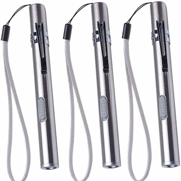 Lääkärin Kynävalo Pakkaus USB Ladattava LED Taskulamppu Ruostumattomasta Teräksestä Lääkäreille Opiskelijoille