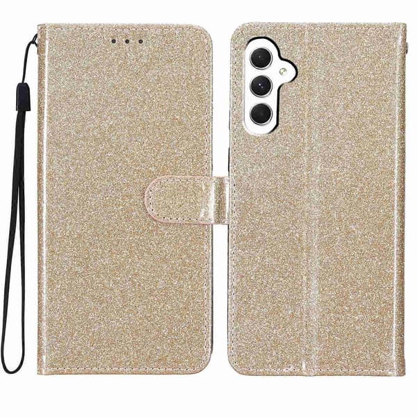 Glitter Puder Flip Läder Telefonfodral For Samsung Galaxy A16 5G