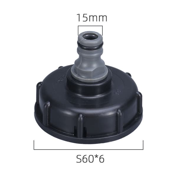 Plast IBC Tank Adapter S60X6 Grovgjenget til 1/2\" IBC Tonne Ventiladapter