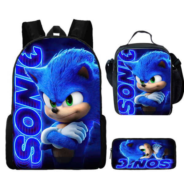 Anime Sonic pennveske Student lunsjveske Tegneserie låve Ryggsekk Sonic pennal