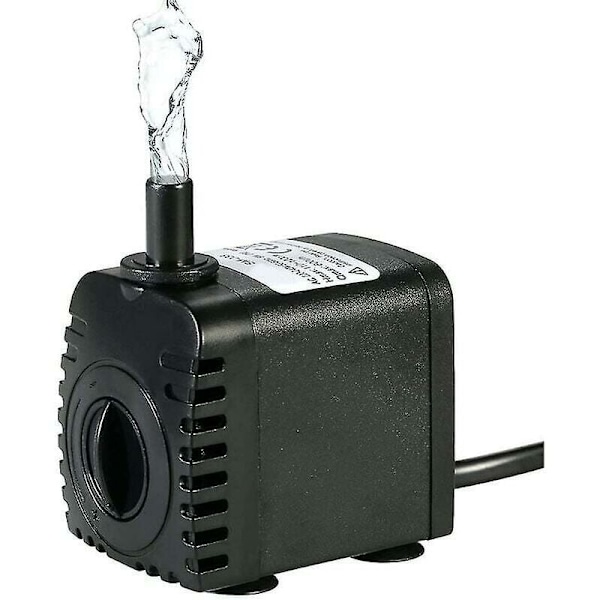 Senkbar Vannpumpe, 600L/T 8W Vannpumpe, for Akvarium Bordfontener, Dam Vannhager og Hydroponiske Systemer, med 2 Dyser, AC220-240V