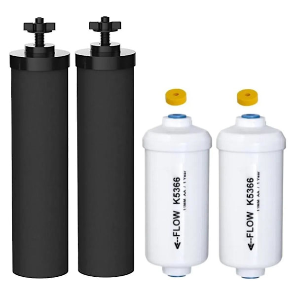 Ersättning för 2 och 2 Fluoridvattenfilter Kompatibel med Black Gravity Vattenfiltreringssystem