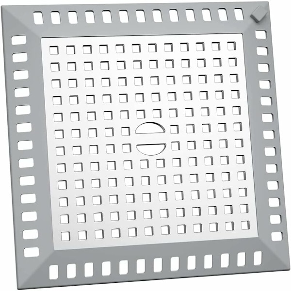 Suihkun hiussihti 12,2 x 12,2 cm hopeanvärinen ruostumaton teräs neliönmuotoinen keittiön tiskialtaan siivilä tukkeutumisenesto suihkuun kylpyhuoneeseen, kylpyhuoneeseen ja keittiöön