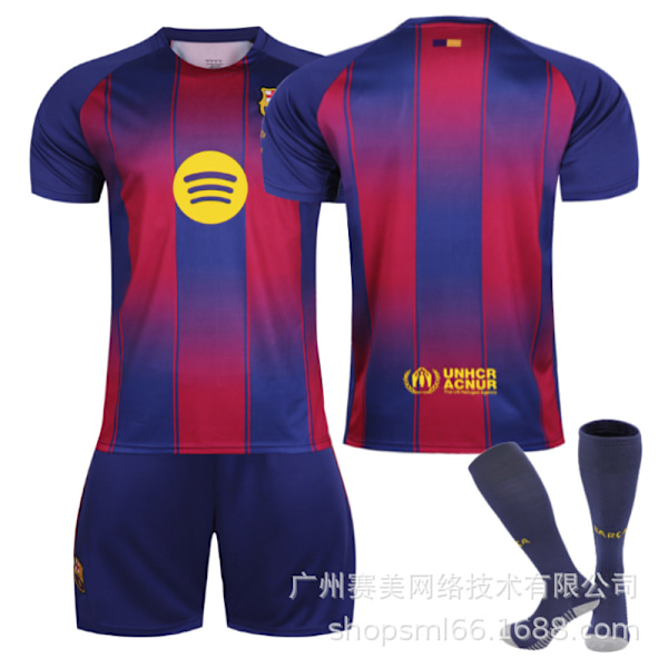25-26 Barcelonan lasten jalkapallopaita 6 Gavi 9 Lewandowski 19 Yamal 8 Pedri pelipaita Barcelona puku Size 9 socks 18#