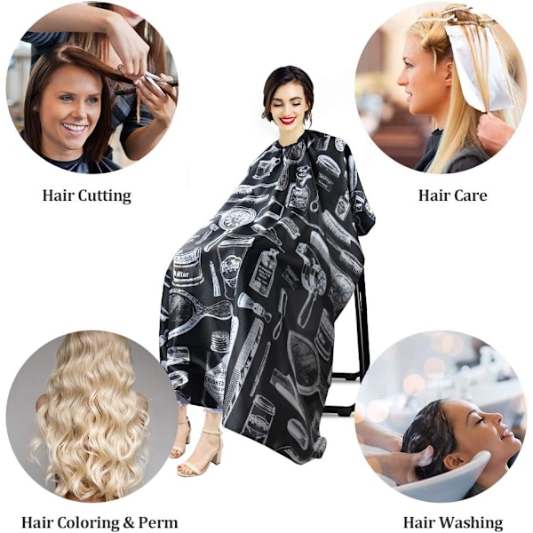 Frisørkjole Barber Cape, Klippekapper, Full Length Vanntett Frisør Frisør Cape for Hårstyling, Klipp og Farger B